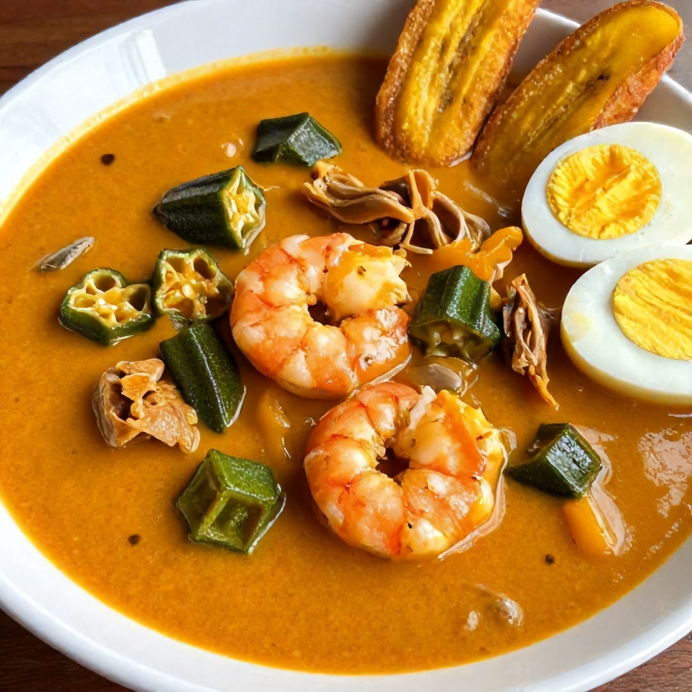 Plated Nigerian Okra Soup
