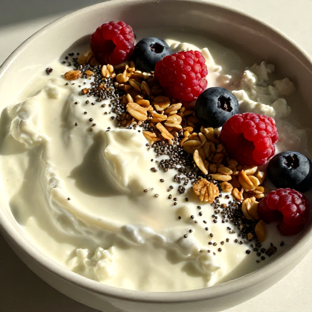 berry cottage cheese bowl