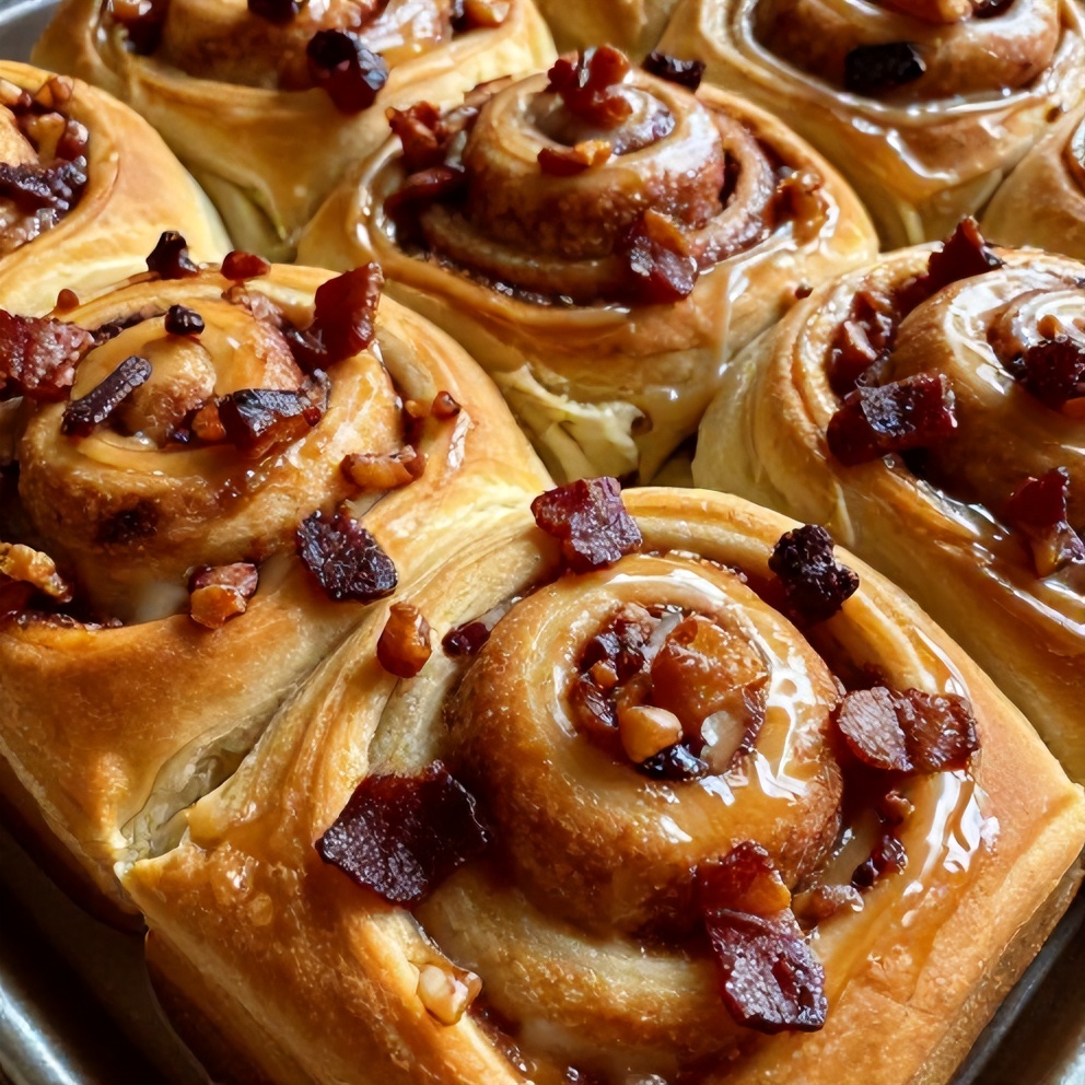 Bourbon Maple Bacon Cinnamon Rolls
