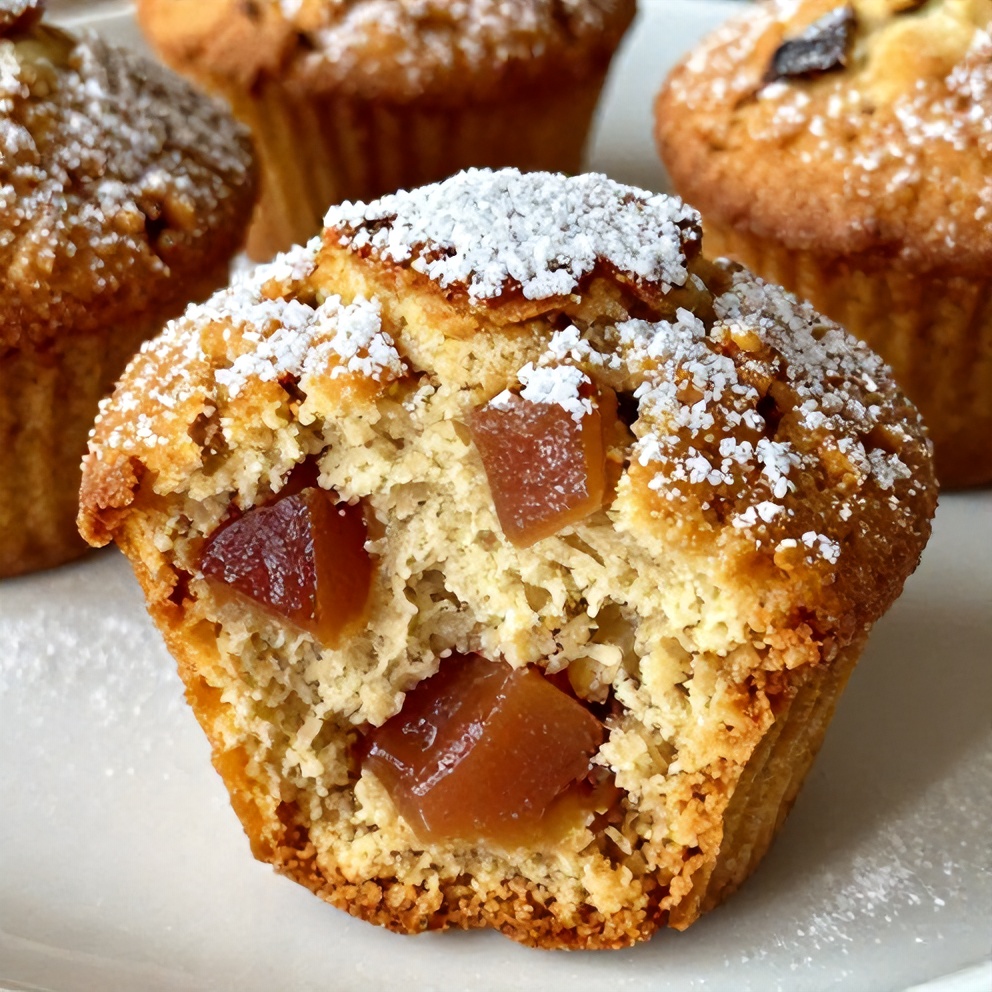Plated Caramelized Rhubarb Muffins with Fresh Nutmeg Flavor