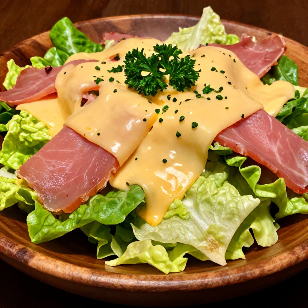 Plated Classic Columbia 1905 Salad with Ham and Swiss Cheese