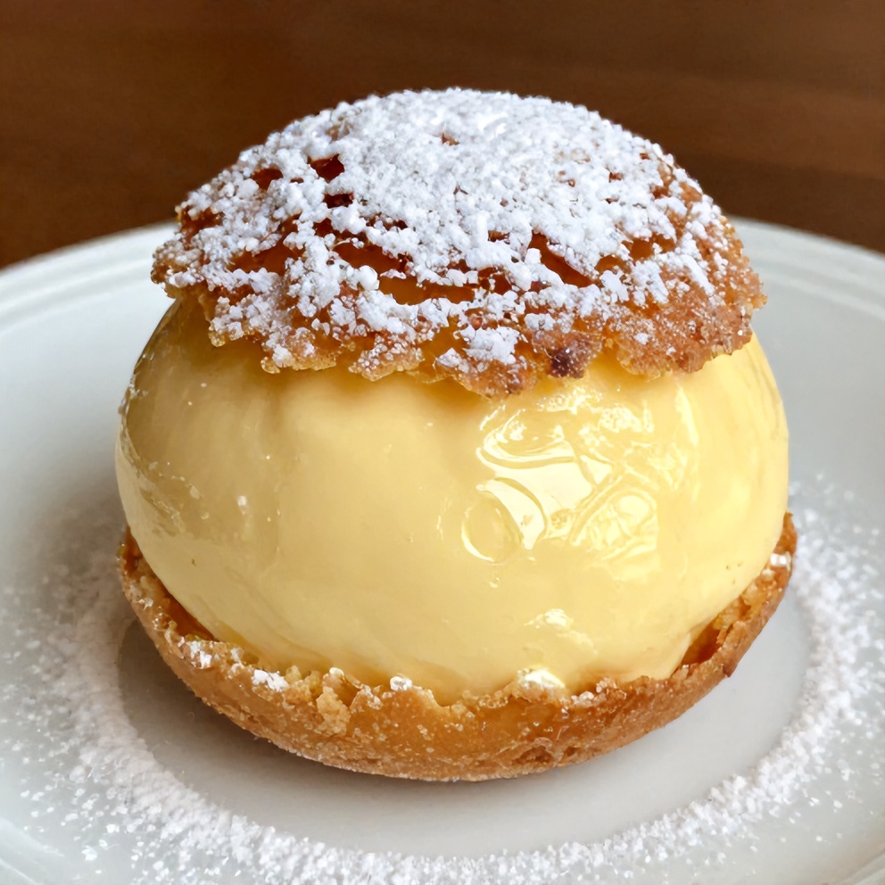 Italian Cream Bombs with Vanilla Custard