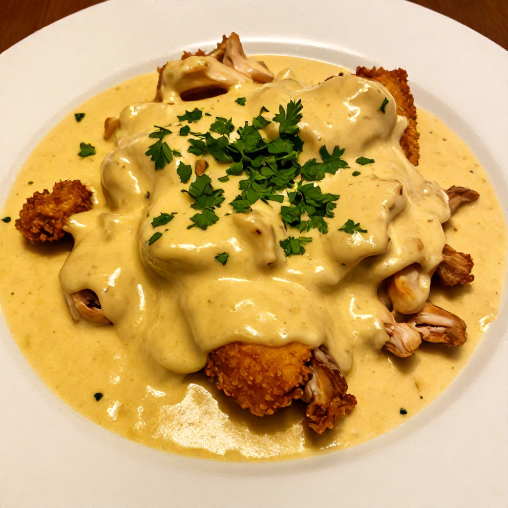 Plated Creamy Ají Amarillo Chicken with Easy Pan Sauce