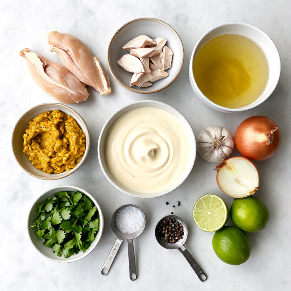 Raw Ingredients for Creamy Ají Amarillo Chicken