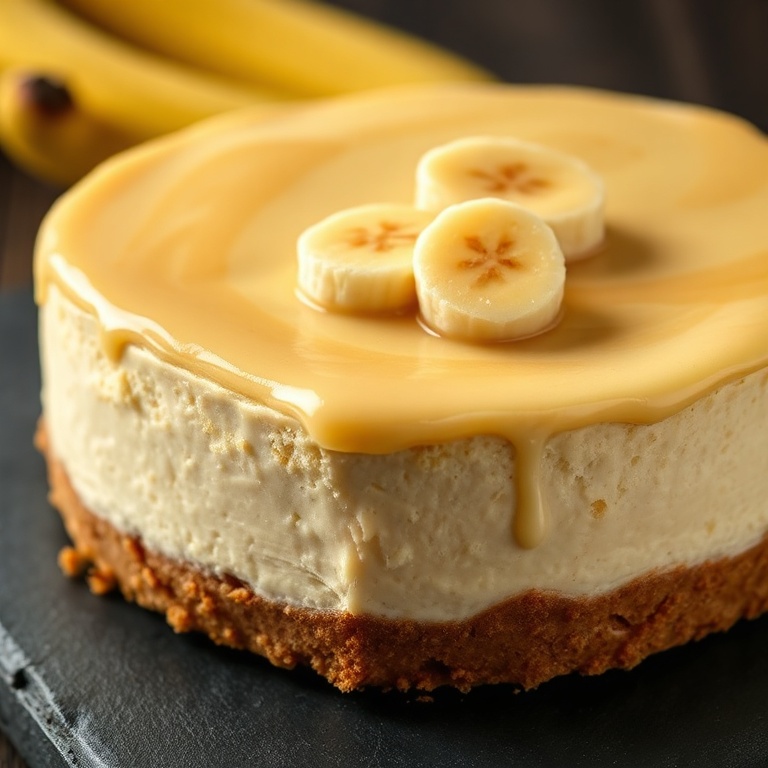 creamy banana cheesecake