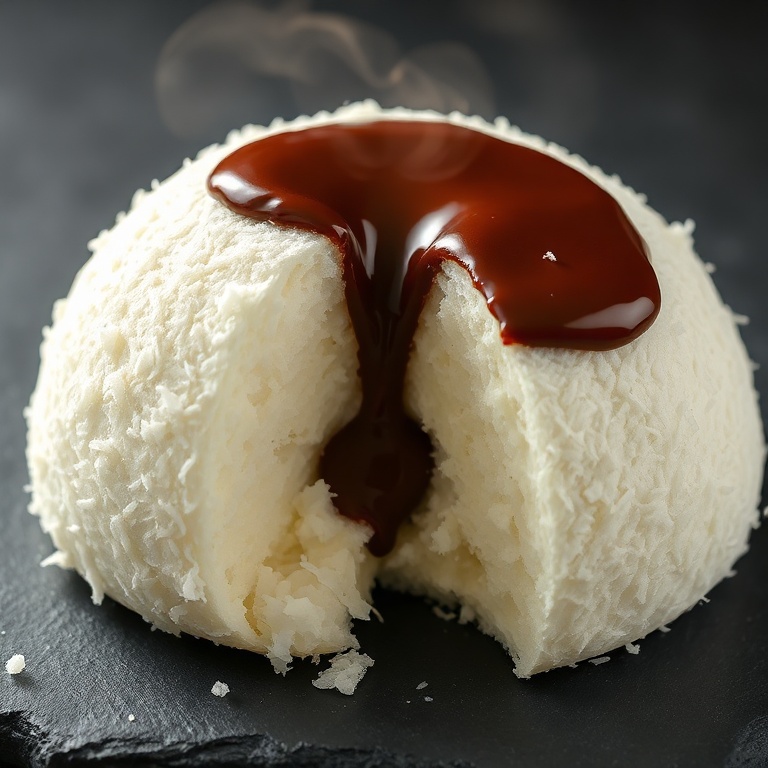 creamy coconut dome dessert