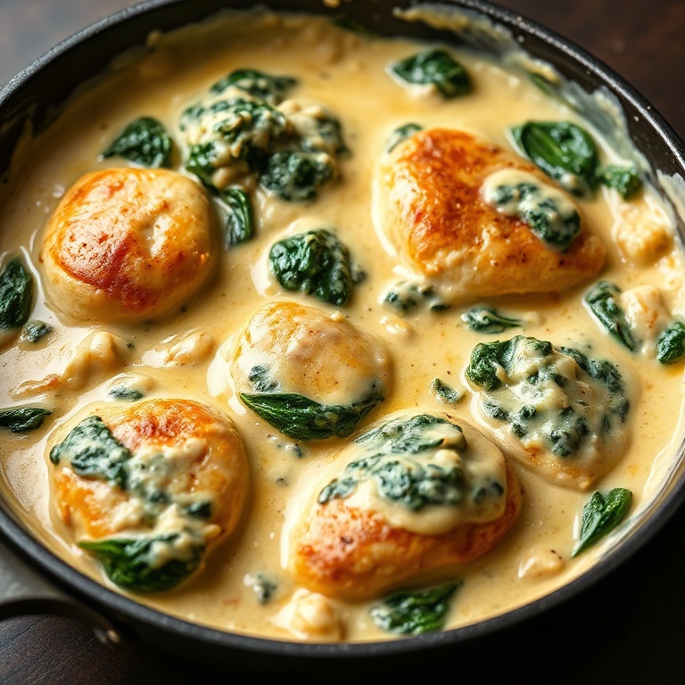 Creamy Dairy Free Chicken Florentine Skillet