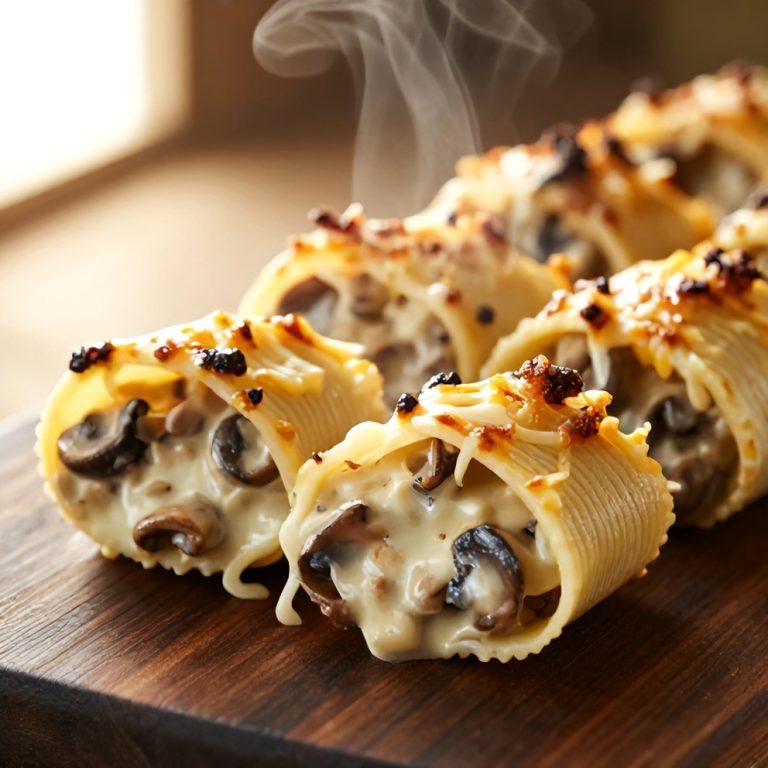 creamy garlic mushroom stuffed shells