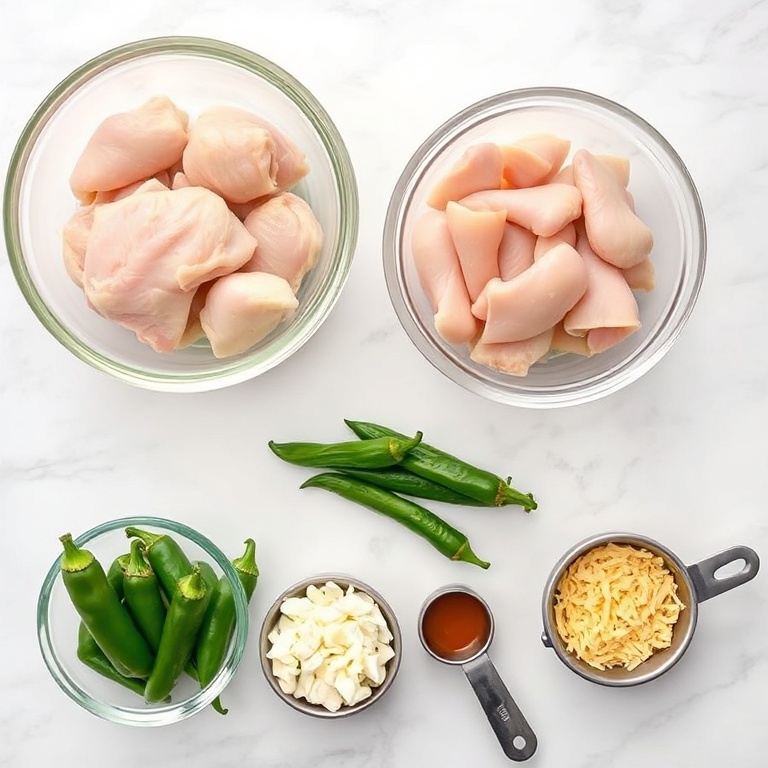 Raw ingredients for Creamy Jalapeño Popper Chicken Soup
