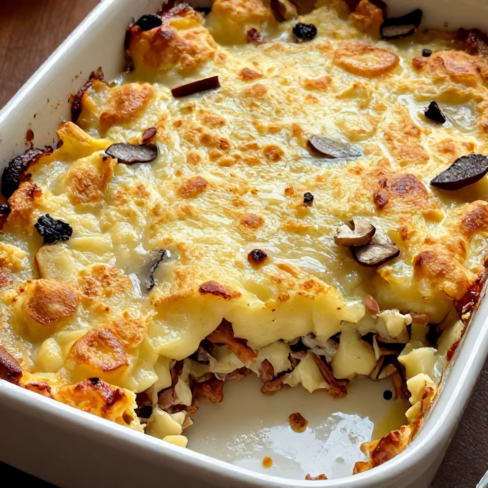 Creamy Pancetta and Porcini Potato Gratin