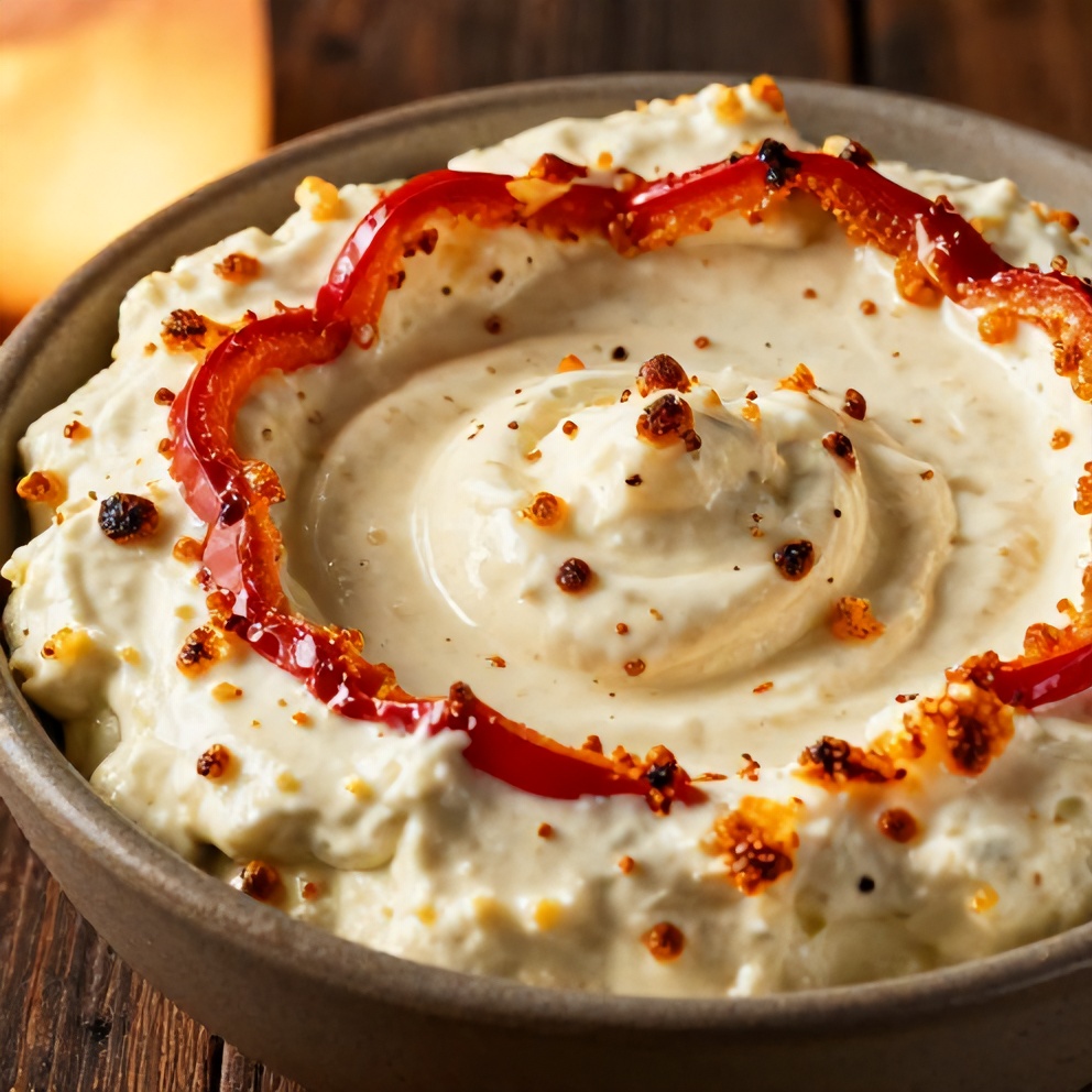 Creamy Roasted Red Pepper and Garlic Dip