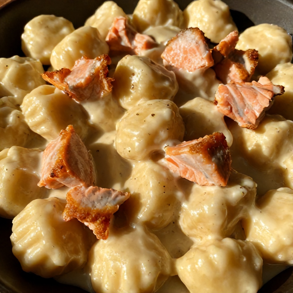 creamy smoked salmon gnocchi