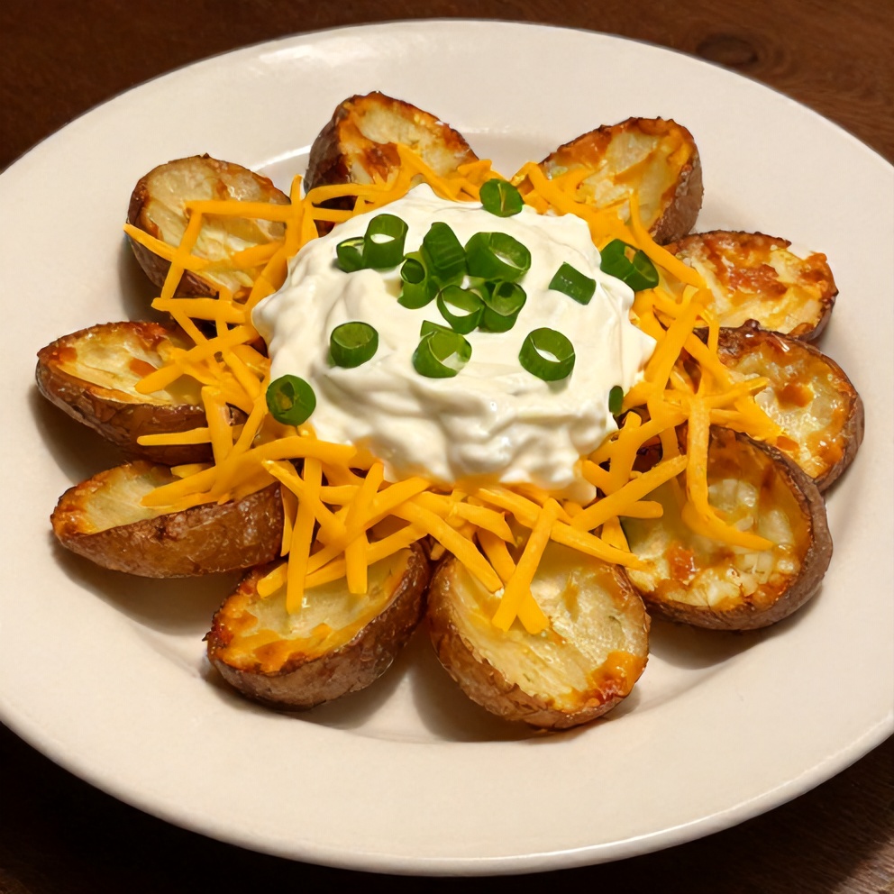 Crispy Baked Potato Skins with Greek Yogurt Dip