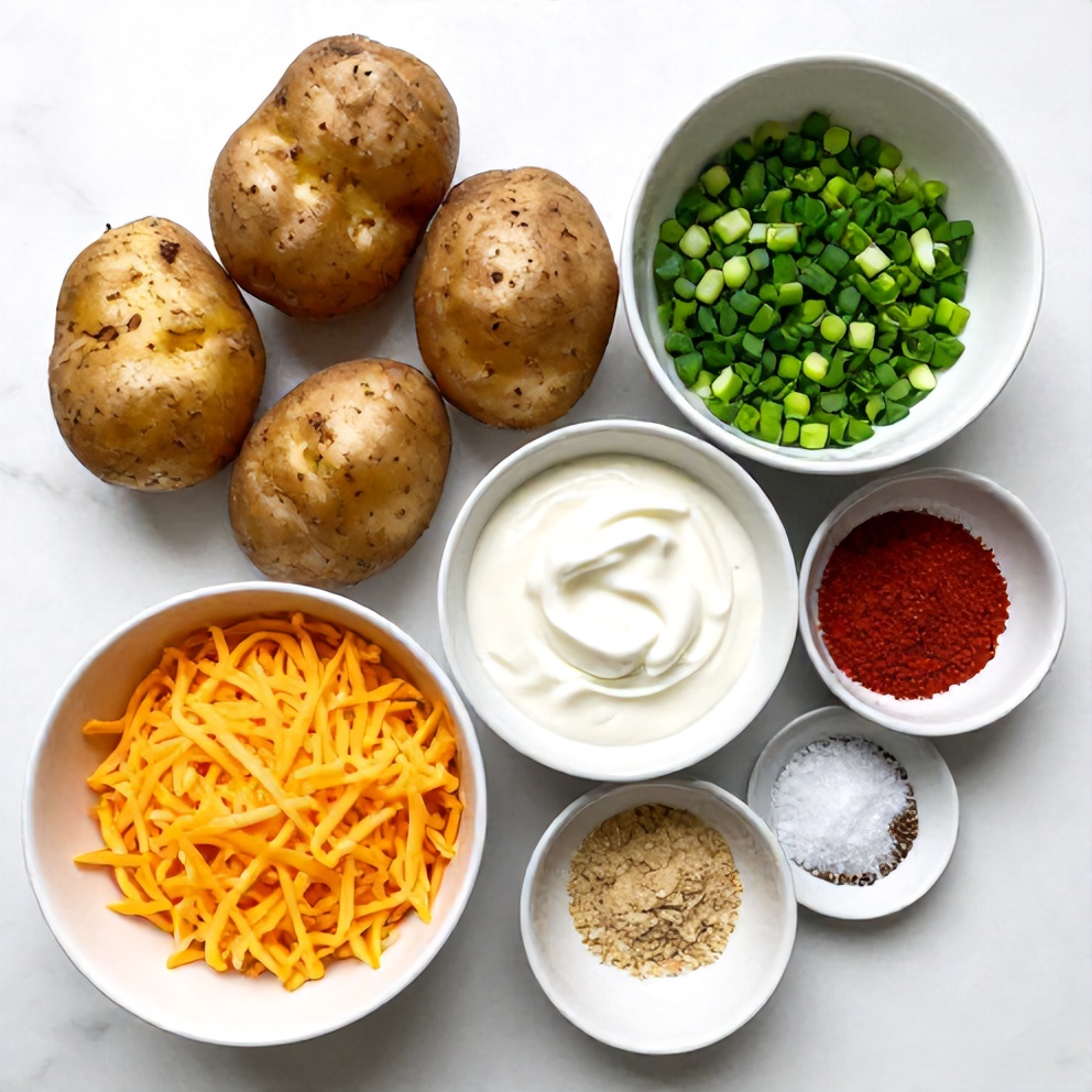 Raw Ingredients for Crispy Baked Potato Skins