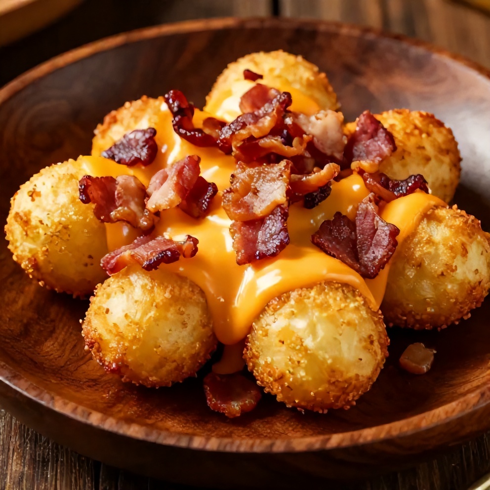Crispy Cheesy Potato Skins with Bacon on a Platter