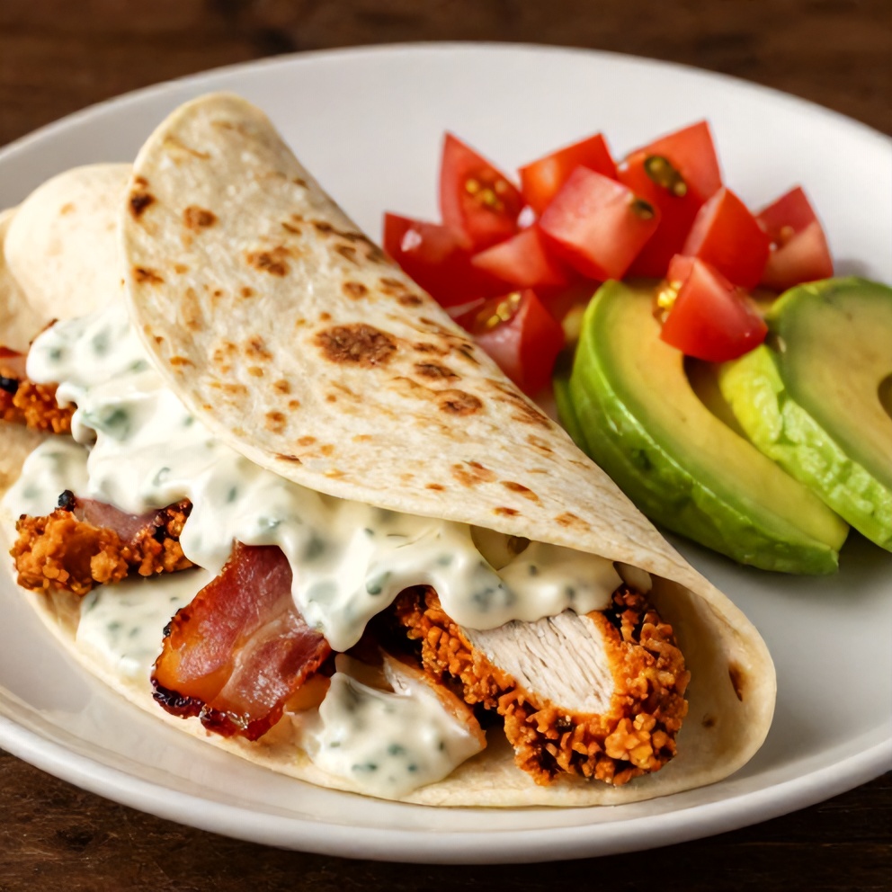 Chicken Bacon Ranch Wrap on Plate