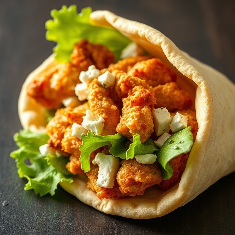 Crispy Chicken Feta Pita Pockets