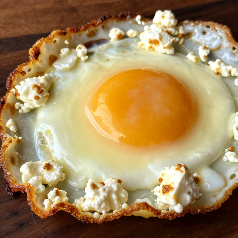 crispy feta fried eggs