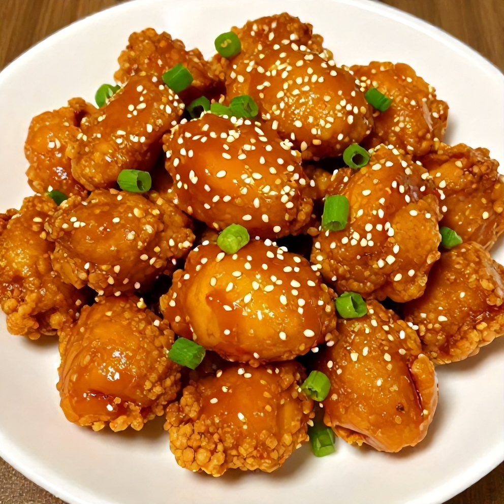 Plated serving of Crispy Gluten-Free Orange Chicken