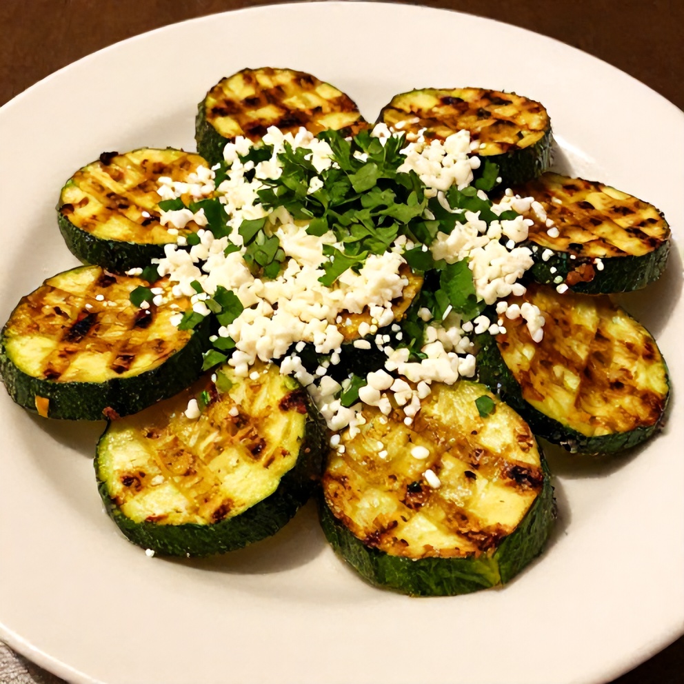 Crispy Mexican Street Corn Style Grilled Zucchini Served