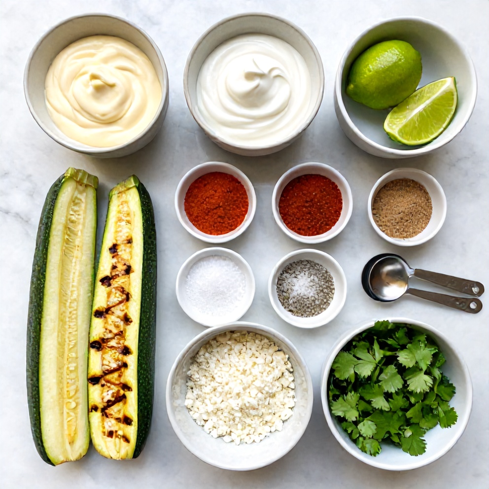Mexican Street Corn Style Grilled Zucchini Ingredients