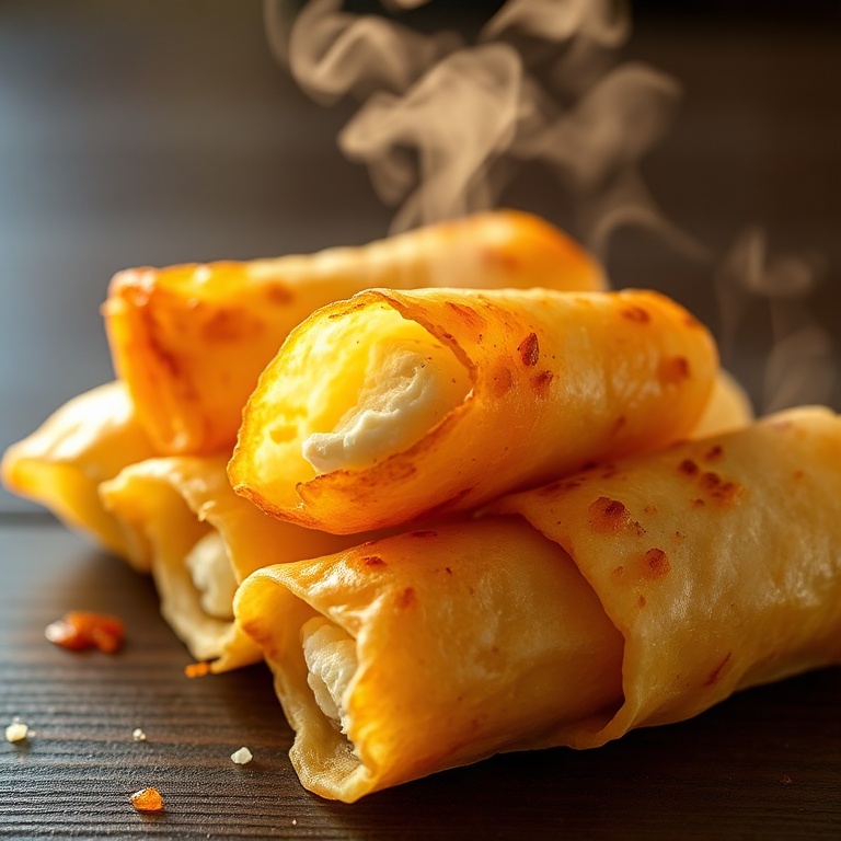 Crispy Phyllo Rolls with Feta and Sweet Chili Honey