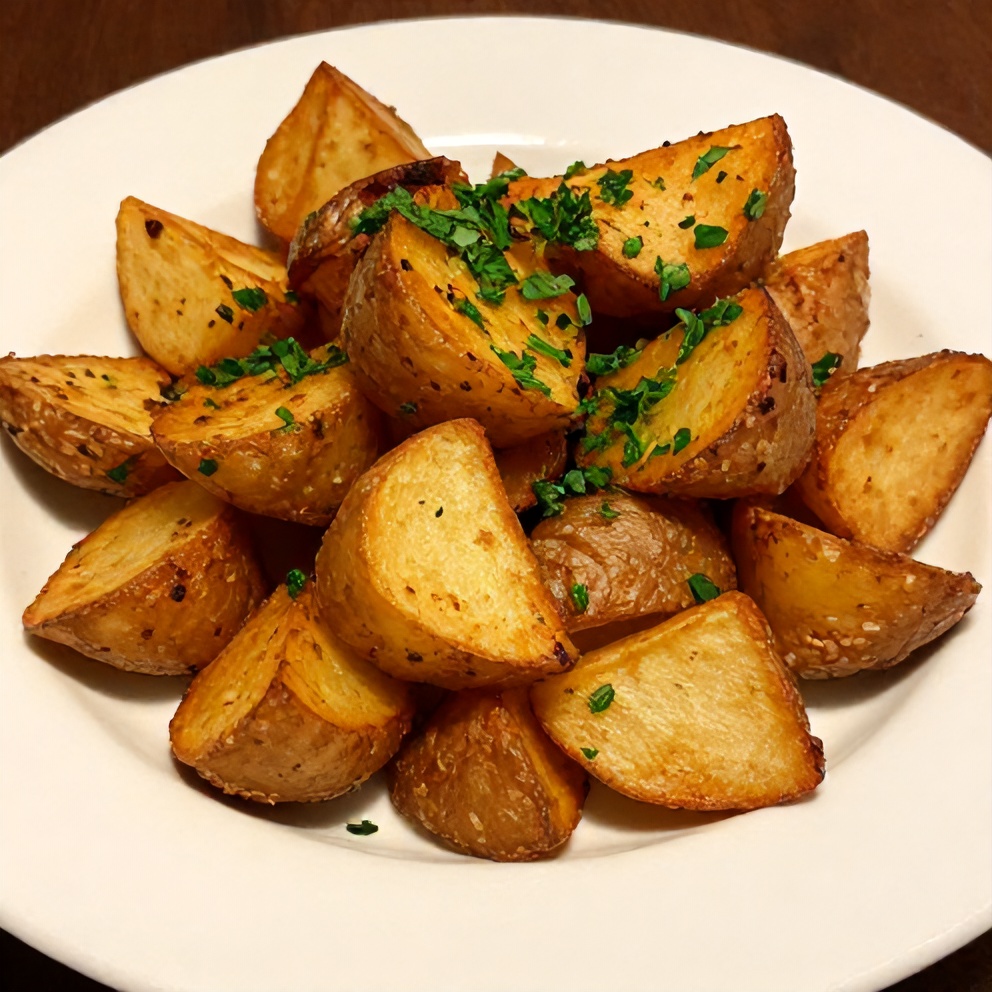 Plated serving of Crispy Ranch Potatoes