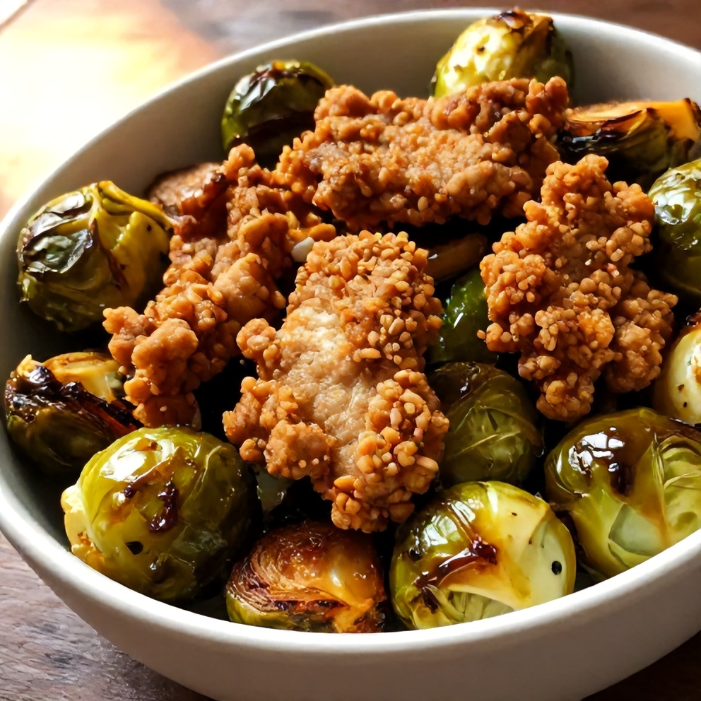 Spicy Pork Brussels Sprouts Bowls