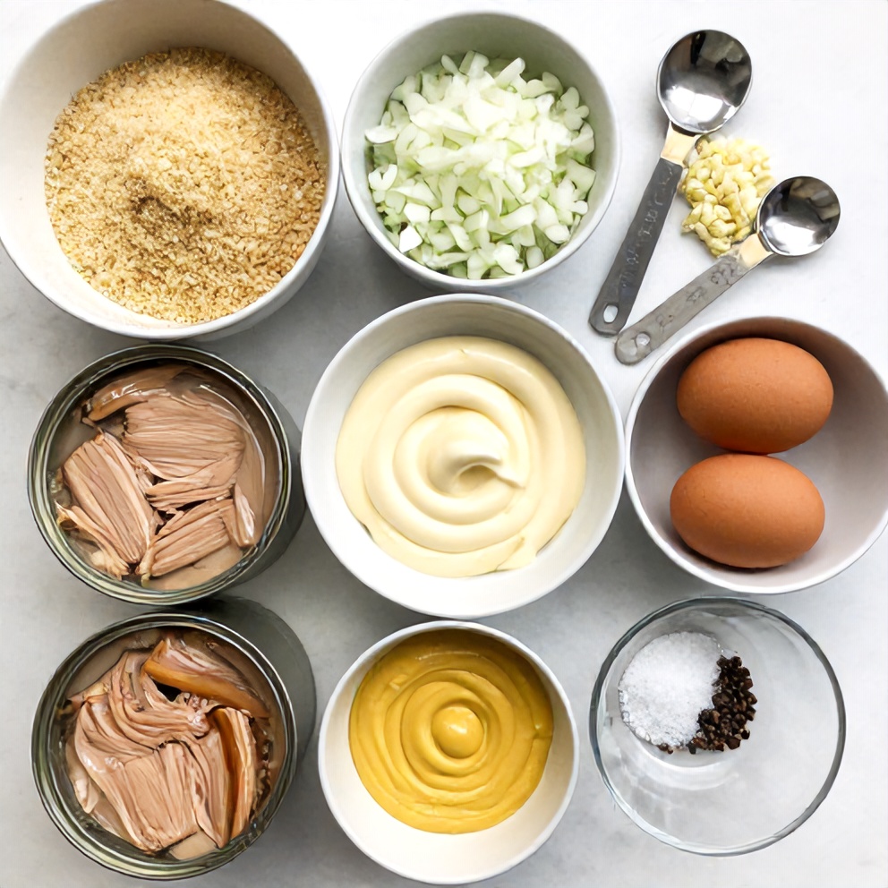 Raw ingredients for Crispy Tuna Patties