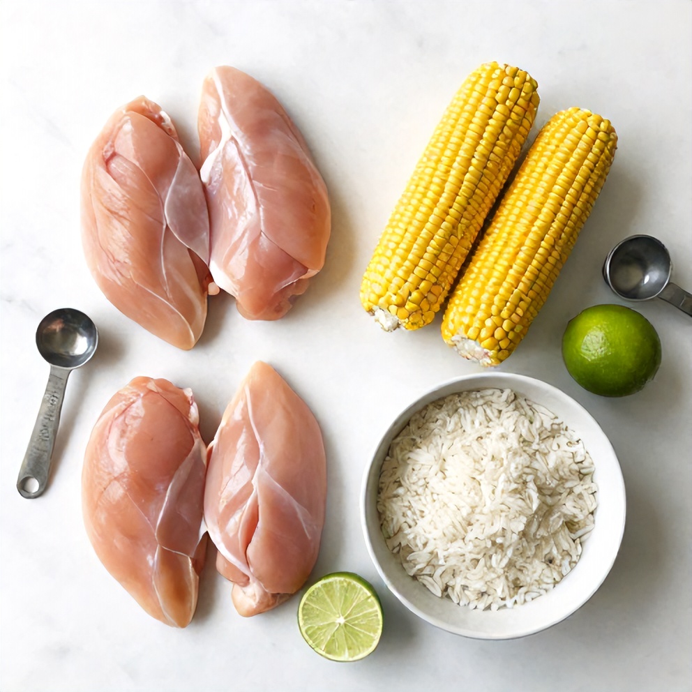 Easy 30-Minute Street Corn Chicken Rice Bowl Ingredients