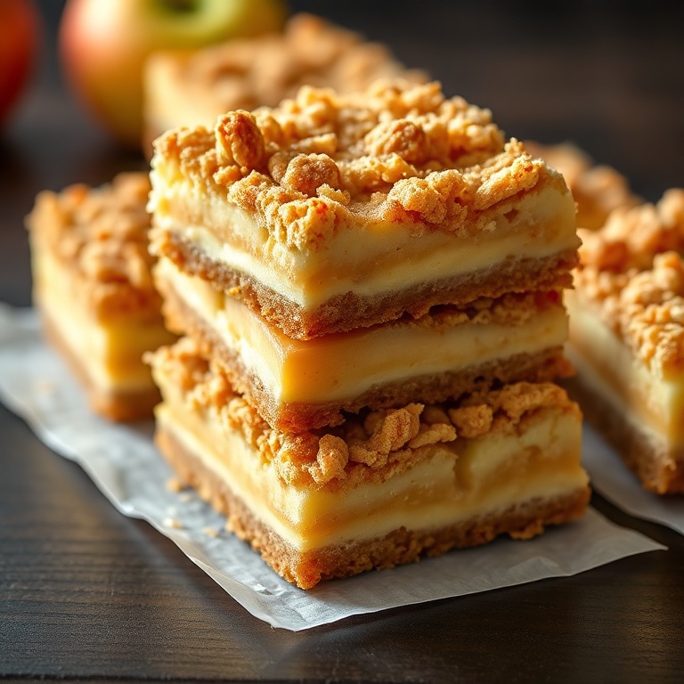 easy apple crisp cheesecake bars