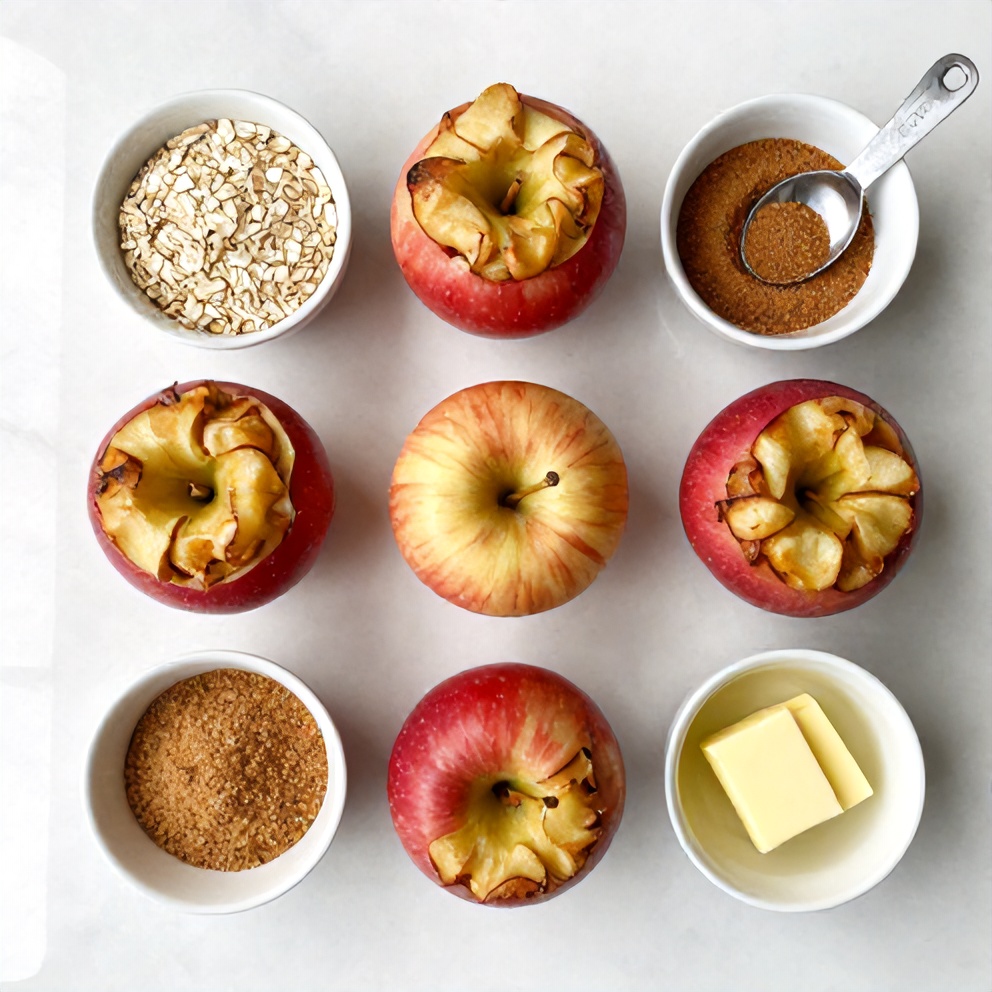 Raw ingredients for baked stuffed apples