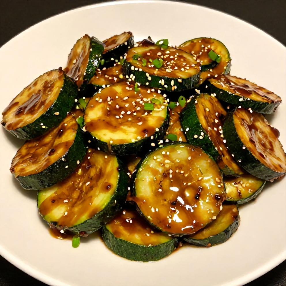 Hibachi Zucchini Stir Fry on a Plate