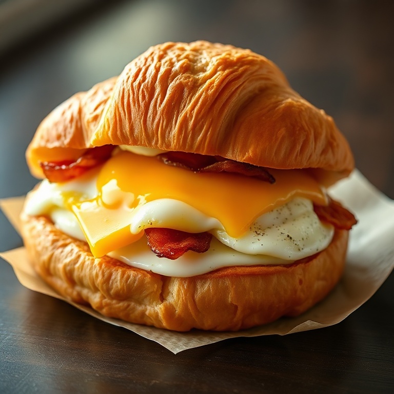 easy breakfast croissant sandwich