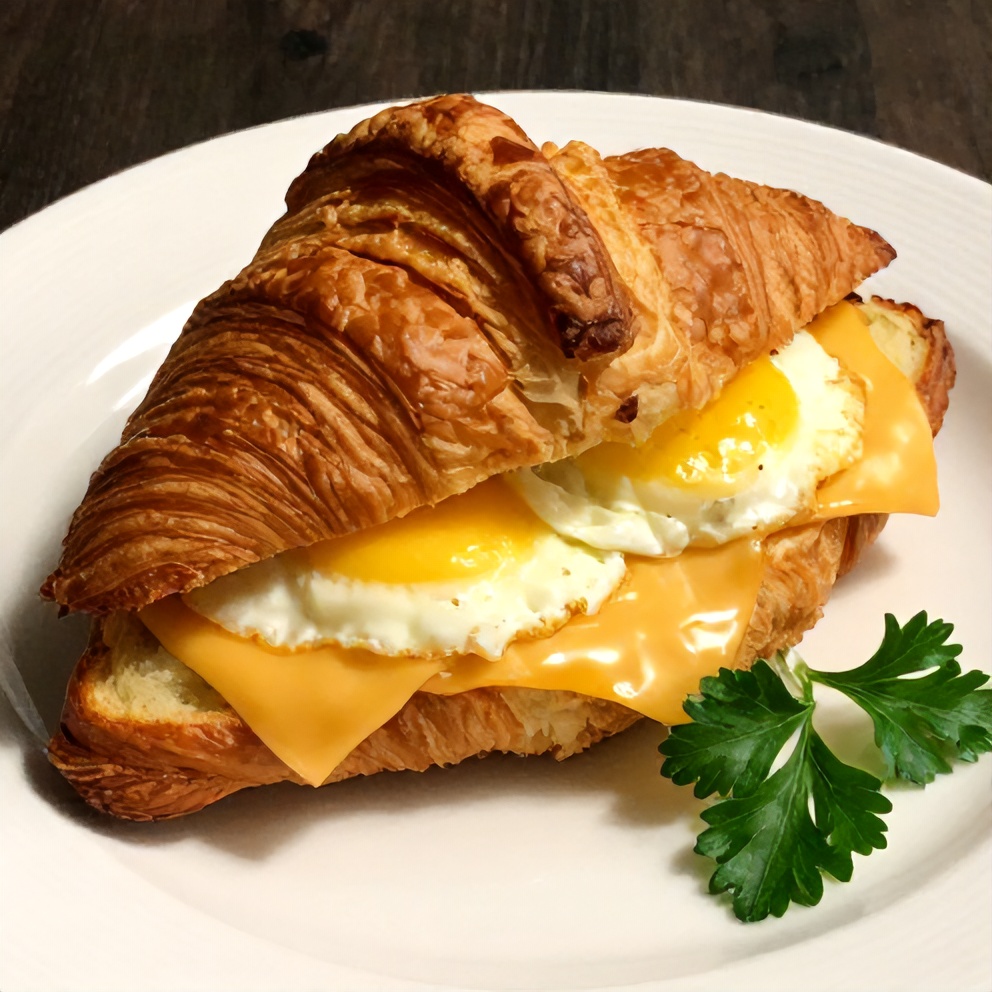Easy Breakfast Croissant Sandwiches with Eggs and Cheese