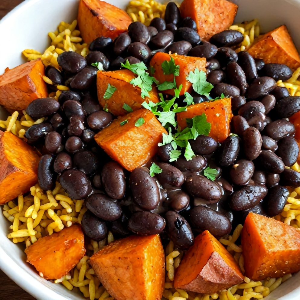 Easy Cajun Sweet Potato Rice Bowl