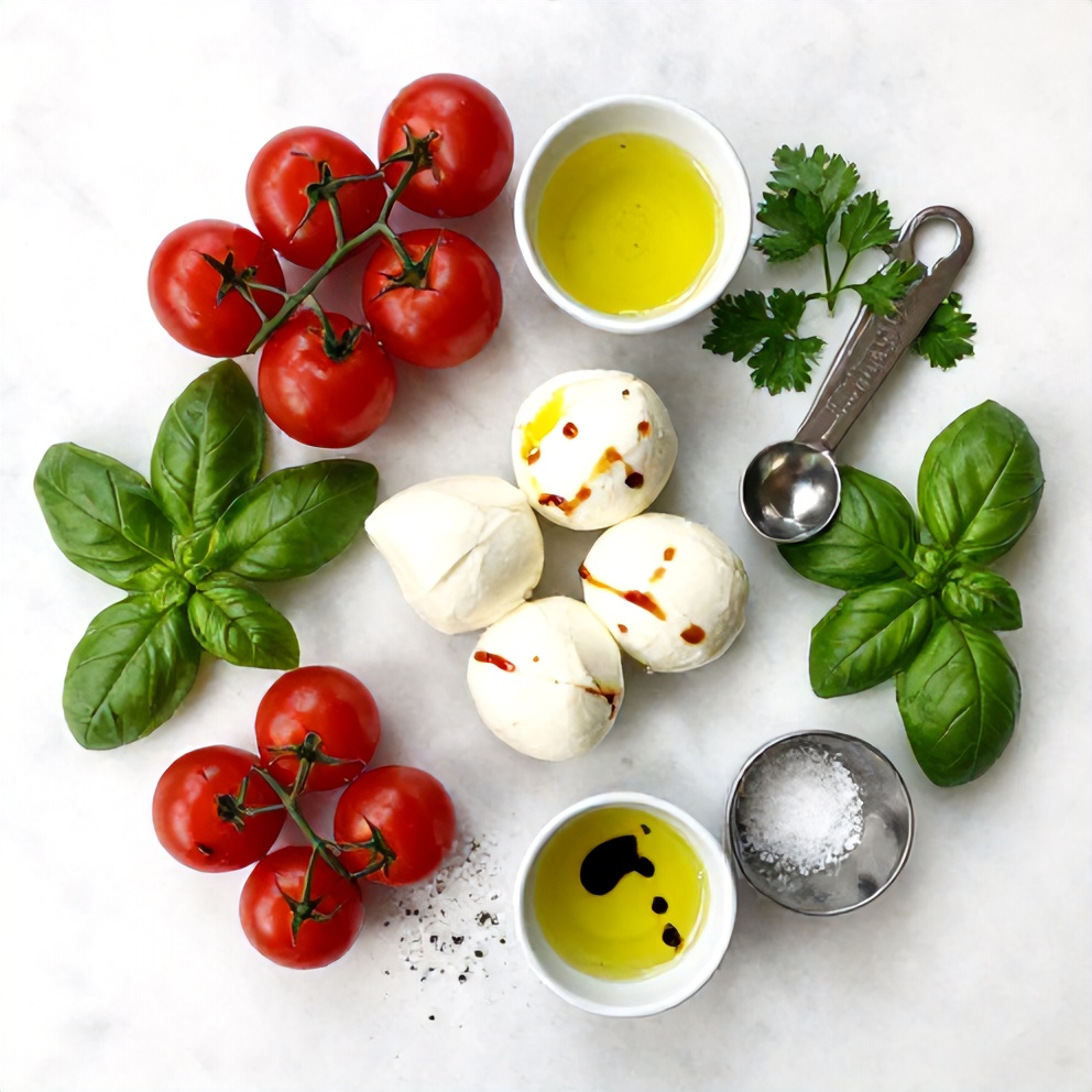 Raw Ingredients for Easy Cherry Tomato Salad