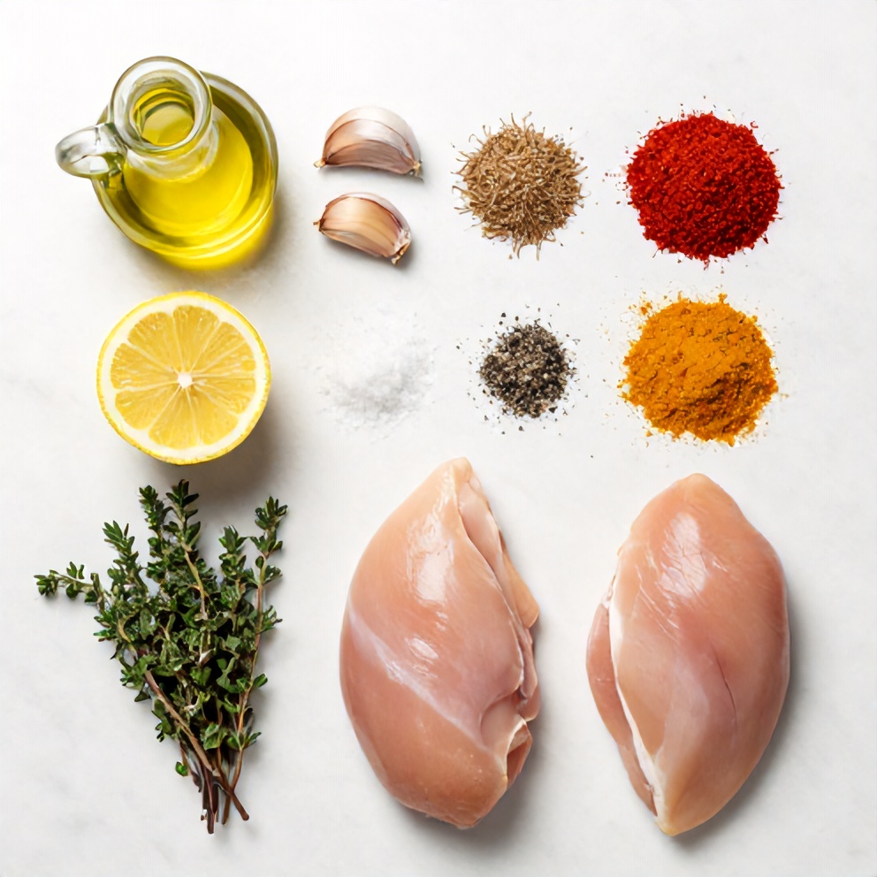 Raw ingredients for Chicken Shawarma