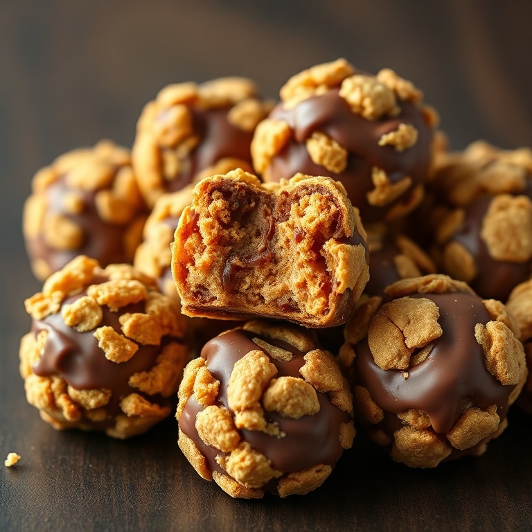 easy chocolate peanut butter cornflake bites