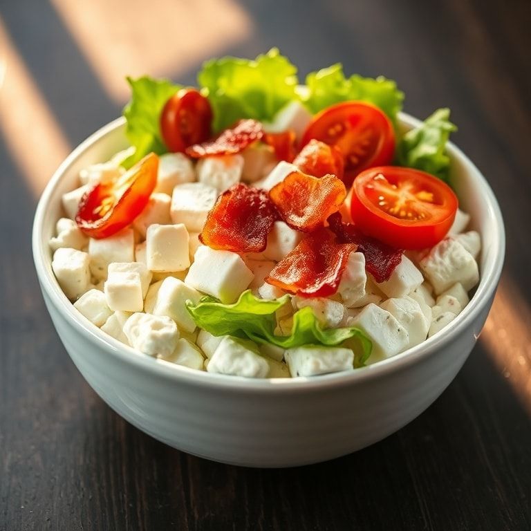 easy creamy BLT cottage cheese bowl