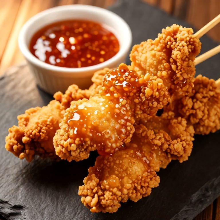 easy bang bang chicken skewers