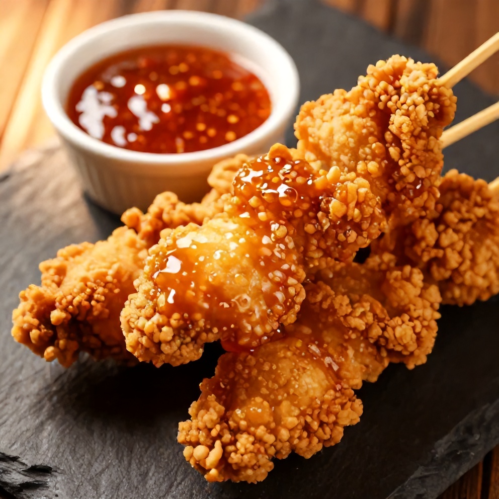 easy bang bang chicken skewers
