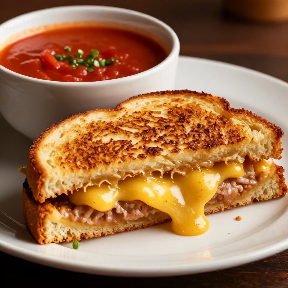 Grilled Cheese Sandwich with Tomato Soup