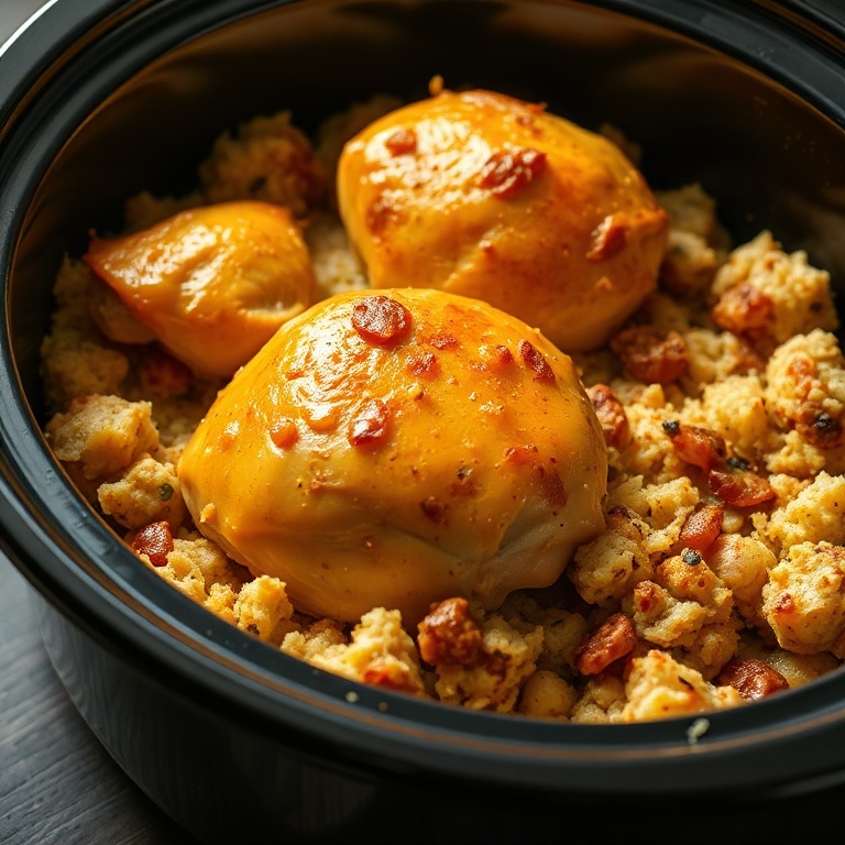 easy crock pot chicken and stuffing