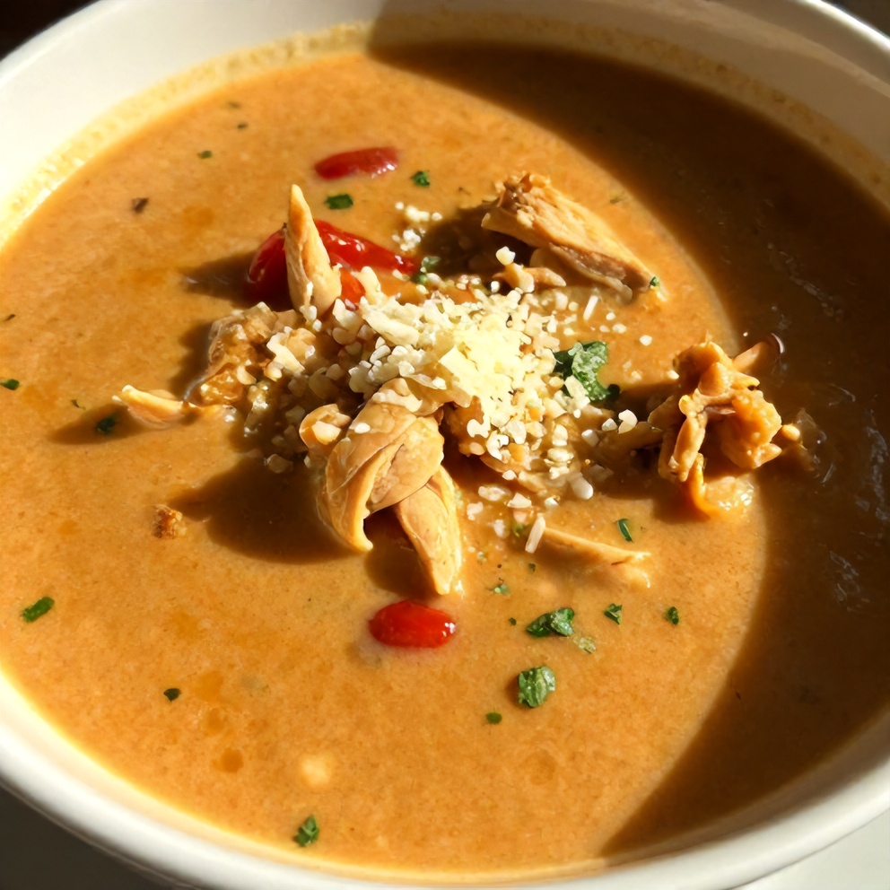 Easy Crock Pot Creamy Chicken Parmesan Soup