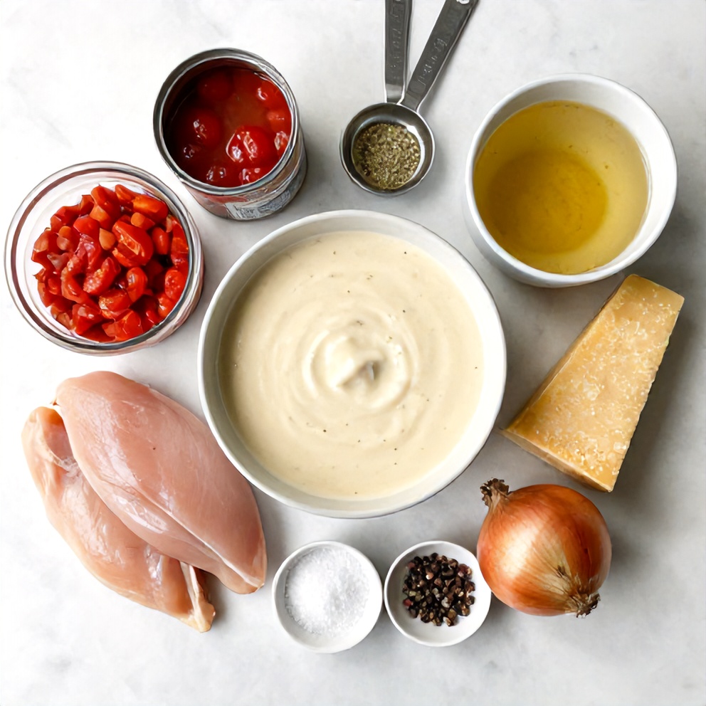 Raw ingredients for Chicken Parmesan Soup
