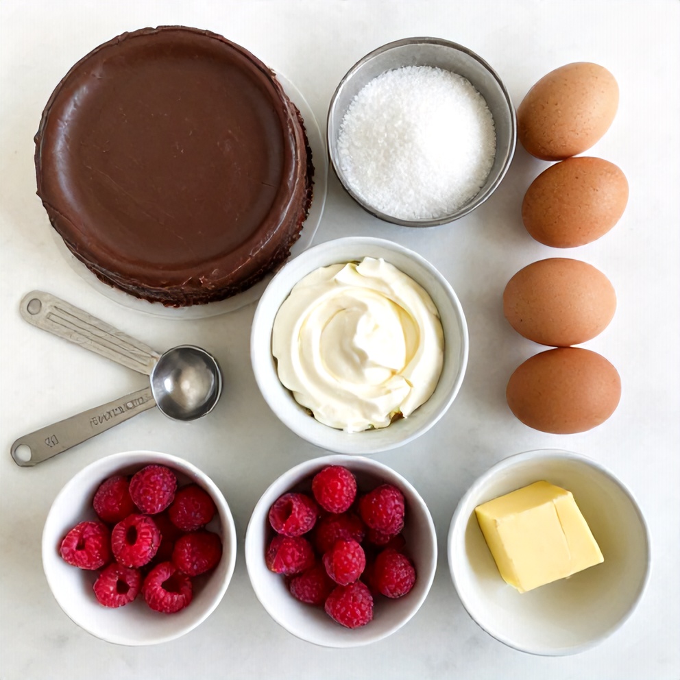 Dark Chocolate Raspberry Cheesecake Ingredients