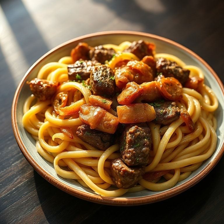 easy french onion beef and noodles
