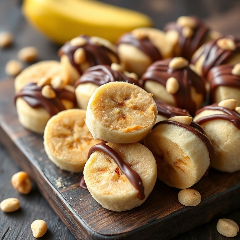 Easy Frozen Banana Peanut Butter Bites