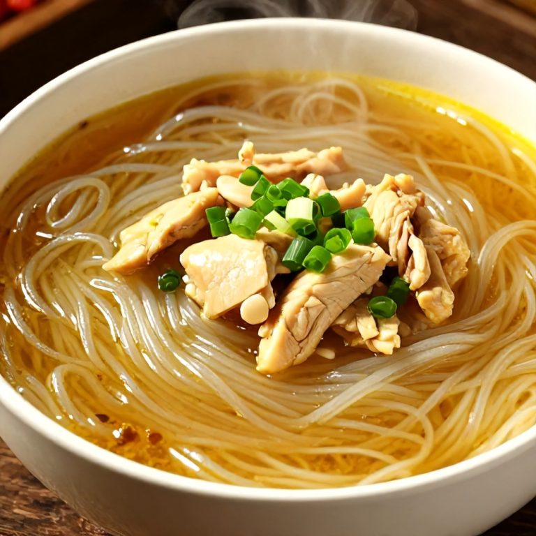 Easy Ginger Garlic Broth with Rice Noodles